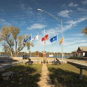 Downtown Webbers Falls Flags