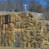 Cross on a Cliff Near HWY 20