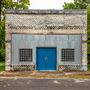 Blue and White Rock Building